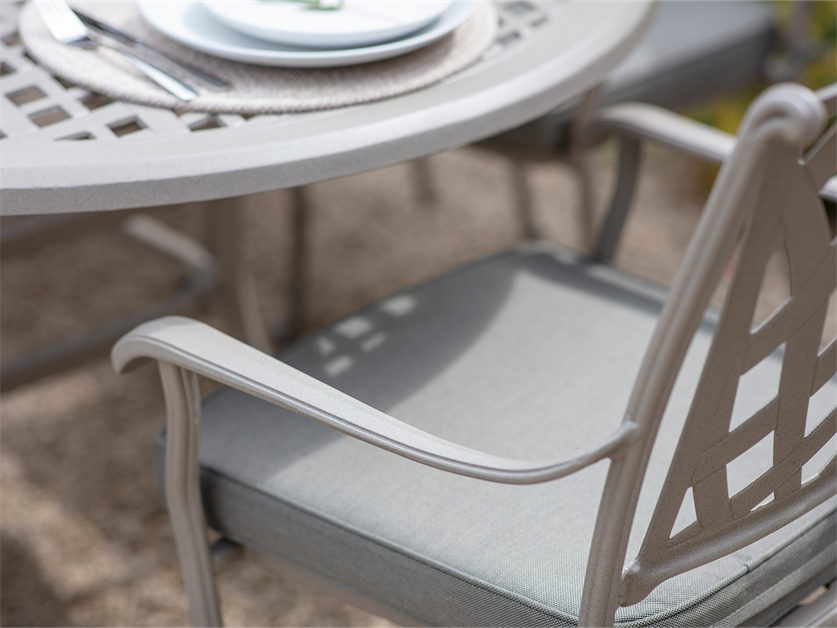 Rome Stone Cast Aluminium 6 Seat Elliptical Dining Set Alternative Image
